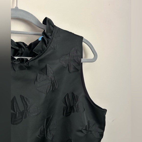 Draper James Black Bow Print Mini Dress Size Large - Picture 2 of 8